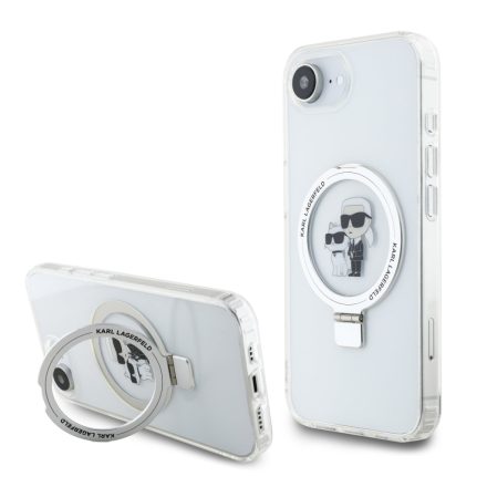 Karl Lagerfeld Ringstand Karl and Choupette MagSafe Case iPhone 16e fehér