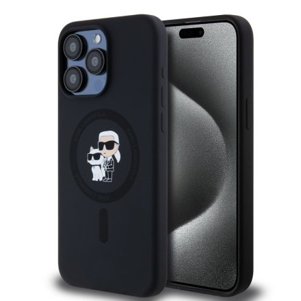 Karl Lagerfeld Szilikon Choupette MagSafe Tok iPhone 15 Pro Max fekete KLHMP15XSCMKCRHK