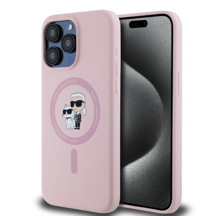 Karl Lagerfeld Szilikon Choupette MagSafe Tok iPhone 15 Pro Max Pink KLHMP15XSCMKCRHP