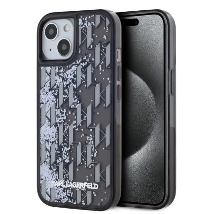 Karl Lagerfeld Glitter Gradient Tok iPhone 15 fekete KLHCP15SLKLGKCCK