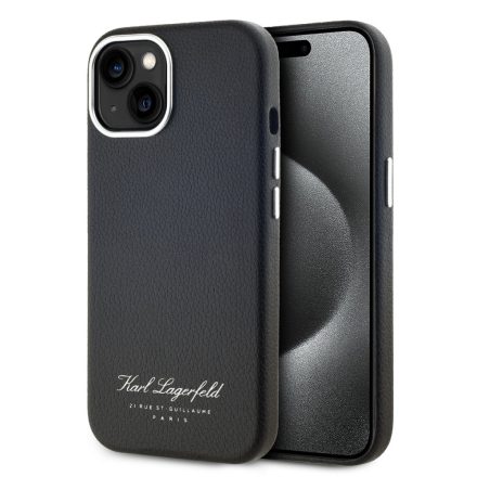 Karl Lagerfeld PU Tok iPhone 15 fekete KLHCP15SPGWCMKHK