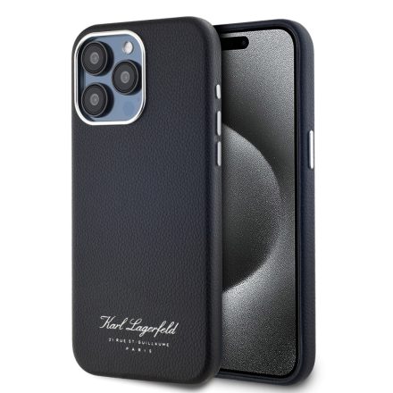 Karl Lagerfeld PU Tok iPhone 15 Pro Max fekete KLHCP15XPGWCMKHK
