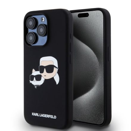 Karl Lagerfeld Szilikon MagSafe Tok iPhone 15 Pro fekete KLHMP15LSKCHPPLK