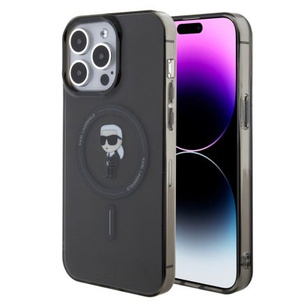 Karl Lagerfeld Ikonik MagSafe Tok iPhone 15 Pro Max fekete KLHMP15XHFCKNOK