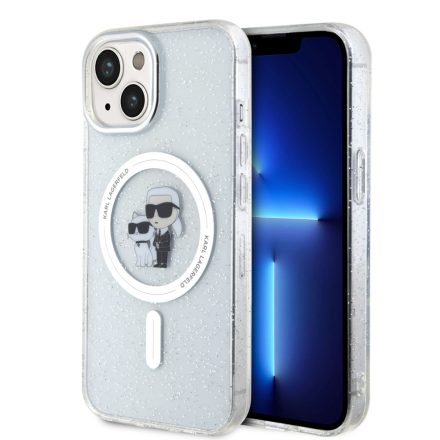 Karl Lagerfeld Csillámos Choupette MagSafe Tok iPhone 15 átlátszó KLHMP15SHGKCNOT