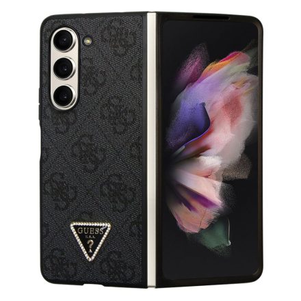 Guess 4G PU bőr Triangle Tok Samsung Z Fold 5 fekete