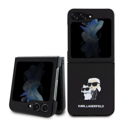 Karl Lagerfeld PU Saffiano Karl and Choupette NFT Tok Samsung Z Flip 5 fekete KLHCZF5SAKCNPK