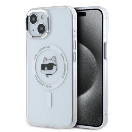 Karl Lagerfeld Choupette MagSafe Tok iPhone 15 átlátszó KLHMP15SHLSCHH