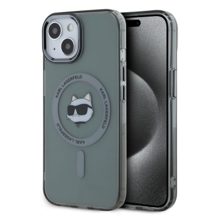 Karl Lagerfeld Choupette MagSafe Tok iPhone 15 fekete KLHMP15SHLSCHK
