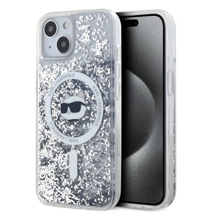 Karl Lagerfeld Glitter Choupette MagSafe Tok iPhone 15 átlátszó KLHMP15SLGCHSGH