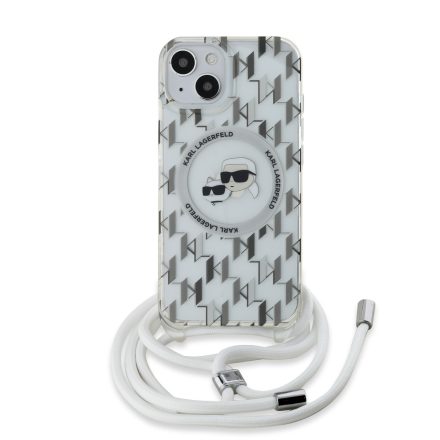 Karl Lagerfeld Monogram Vállravehetős MagSafe Tok iPhone 15 átlátszó KLHMP15SHCKCKLCT