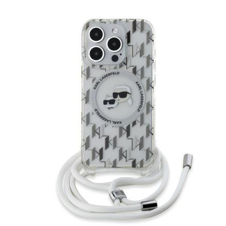 Karl Lagerfeld Monogram Vállravehetős MagSafe Tok iPhone 15 Pro Max átlátszó KLHMP15XHCKCKLCT