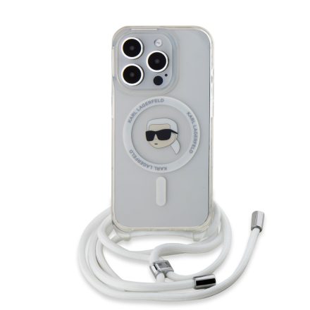 Karl Lagerfeld Vállravehetős Karl MagSafe Tok iPhone 15 Pro Max átlátszó KLHMP15XHCKHNT