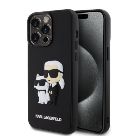 Karl Lagerfeld 3D Choupette Tok iPhone 15 Pro Max fekete KLHCP15X3DRKCNK