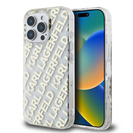 Karl Lagerfeld IML Electroplated Repeated Logo Tok iPhone 16 Pro Max arany