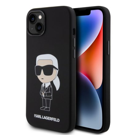 Karl Lagerfeld Szilikon Tok iPhone 15 Plus fekete KLHCP15MSNIKBCK