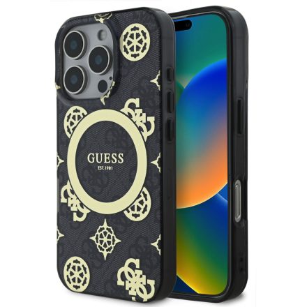Guess IML Peony MagSafe Tok iPhone 16 Pro fekete