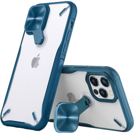 NILLKIN CYCLOPS műanyag telefonvédő (közepesen ütésálló, légpárnás sarok, kameravédő, kitámasztó) KÉK Apple iPhone 12 Pro Max GP-101607