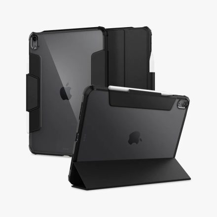 SPIGEN ULTRA HYBRID PRO flip tok álló bőr hatású IPAD Air 2022 FEKETE ACS02697
