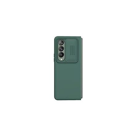 NILLKIN CAMSHIELD SILKY Z Fold4 5G (SM-F936) sötétzöld szilikon telefonvédő (matt, mikrofiber plüss belső, kamera védelem, környezetbarát)