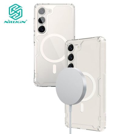 NILLKIN NATURE PRO MAGNETIC Samsung S23 műanyag telefonvédő (ütésállóság, légpárnás sarok, MagSafe) ÁTLÁTSZÓ
