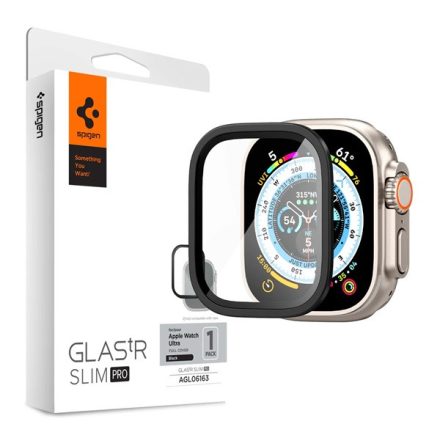 SPIGEN TR SLIM PRO kijelzővédő üveg FEKETE Apple Watch Ultra 2 49mm AGL06163