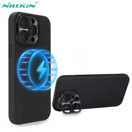 NILLKIN LENSWING MAGNETIC iPhone 15 Pro Max fekete műanyag telefonvédő Magsafe rögzítés)