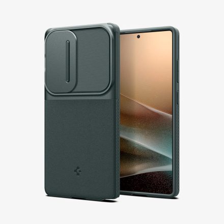 SPIGEN OPTIK ARMOR szilikon Tok kameravédős ZÖLD Samsung S25 Ultra ACS08970