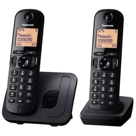 PANASONIC KX-TGC212PDB telefon készülék (vezeték nélküli, 1 bázis, 2 kézibeszélő) FEKETE