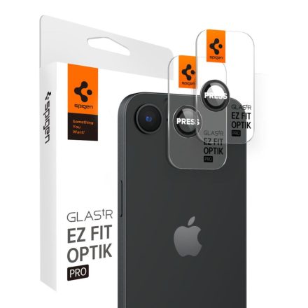 SPIGEN OPTIK PRO GLAS.TR ”EZ FIT” CAMERA PROTECTOR 2-PACK IPHONE 16E fekete AGL09279