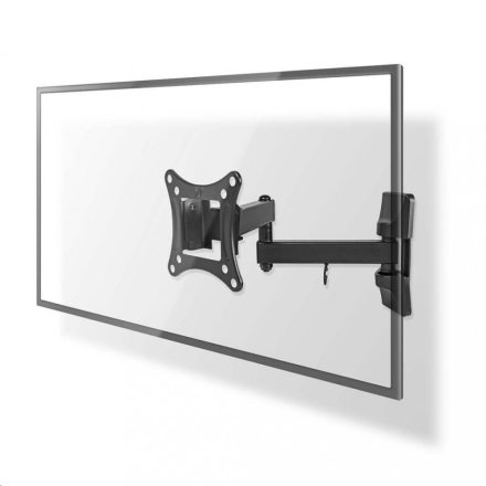 Nedis szabadon mozgatható fali TV-tartókonzol 13-27" max 15 kg 3 forgáspont (TVWM1510BK) 
