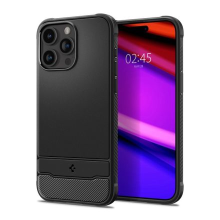 Spigen Rugged Armor MagFit iPhone 15 Pro MagSafe tok Matt fekete ACS06703