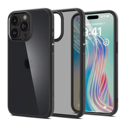 Spigen Ultra Hybrid iPhone 15 Pro tok Matt Fekete ACS06709