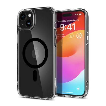 Spigen Ultra Hybrid MagFit iPhone 15 MagSafe tok Fekete ACS06803