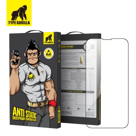 iPhone 14 Pro Max/15 Plus Type Gorilla ESD Anti-Static 2.5D Full Üvegfólia - Fekete