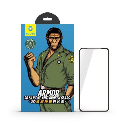 iPhone X/XS/11 Pro Blueo Armor Silicon Edge 3D Üvegfólia - Fekete