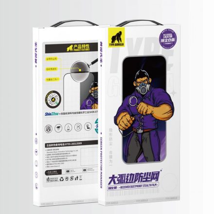 iPhone 14 Pro TG ESD Receiver Dustproof 2.5D Full Üvegfólia Portalanító Applikátorhoz - Fekete