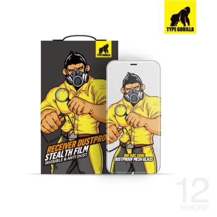 iPhone 15 Pro Type Gorilla ESD Receiver Dustproof 2.5D Full Üvegfólia - Fekete