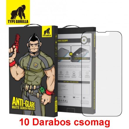 iPhone 15 Pro TG ESD Anti-Glare 10 DB-os 2.5D Full Üvegfólia - Fekete