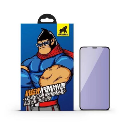 iPhone XS Max/11 Pro Max Type Gorilla Anti-Blue Light 2.5D Üvegfólia - Fekete