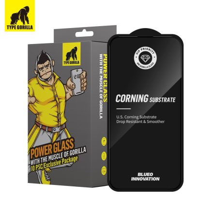 iPhone 15 Pro Max TG King Kong Corning Gorilla 10 DB-os 2.5D Üvegfólia - Fekete