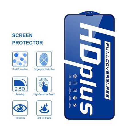 iPhone 15 Plus Lito HD Plus 2.5D Full Üvegfólia - Fekete