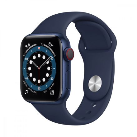 Apple Watch S6 GPS + Cellular, 40mm Blue Aluminium Case with Deep Navy Sport Band - Regular