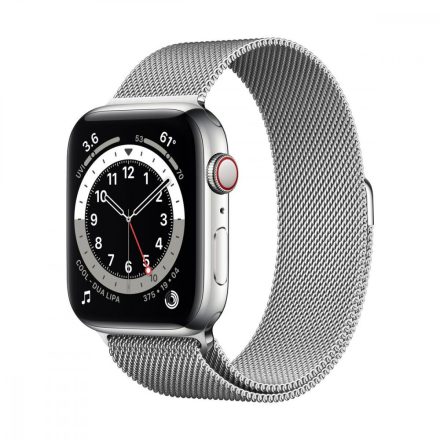 Apple Watch S6 GPS + Cellular, 44mm Silver Stainless Steel Case with Silver Milanese Loop