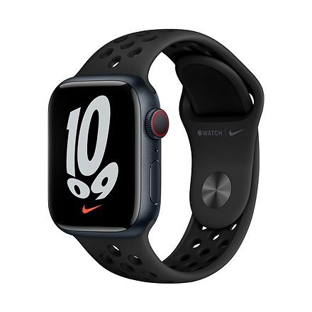 Apple Watch Nike S7 Cellular, 41mm Midnight Aluminium Case with Anthracite/Black Nike Sport Band - Regular mkj43hc/a