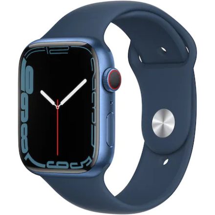 Apple Watch S7 Cellular, 45mm Blue Aluminium Case with Abyss Blue Sport Band - Regular mkjt3hc/a
