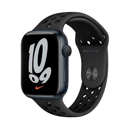 Apple Watch Nike S7 GPS, 45mm Midnight Aluminium Case with Anthracite/Black Nike Sport Band - Regular mknc3hc/a