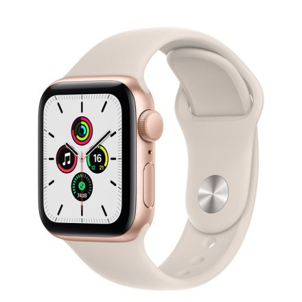 Apple Watch SE (v2) GPS, 40mm Gold Aluminium Case with Starlight Sport Band - Regular mkq03hc/a