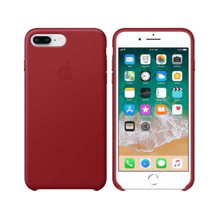 Apple iPhone 7 Plus / 8 Plus Gyári Bőr Tok, PRODUCT RED mqhn2zm/a