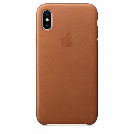 Apple iPhone X Leather Case, Gyári Bőrtok Saddle Brown (Vörösesbarna) mqta2zm/a